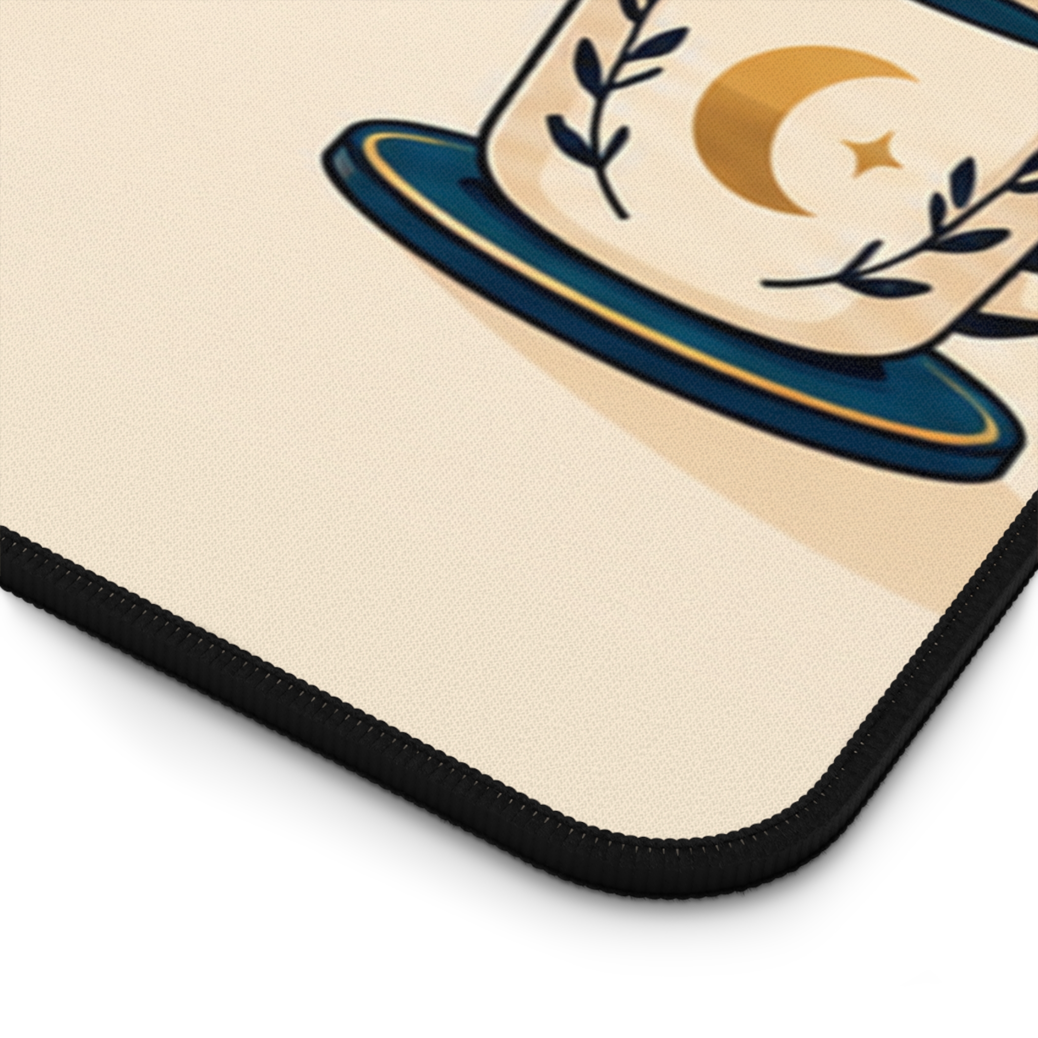 Midnight Library Desk Mat — Cozy Bookshelf, Moonlit Window & Black Cat Reader Desk Mat - Image 15