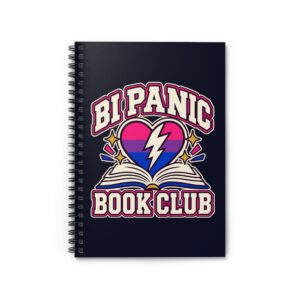 Bi Panic Book Club Spiral Notebook — Queer Romance Reader Ruled Notebook, 6″ × 8″