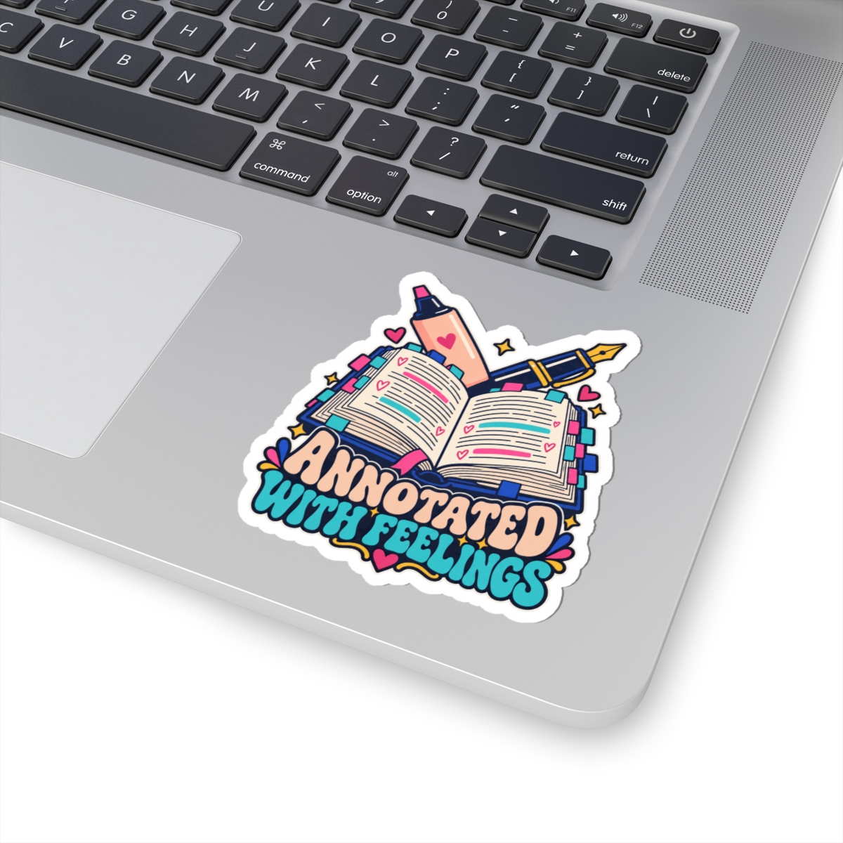 Annotated with Feelings Sticker — Book Annotator Kiss-Cut Vinyl Sticker - Image 5