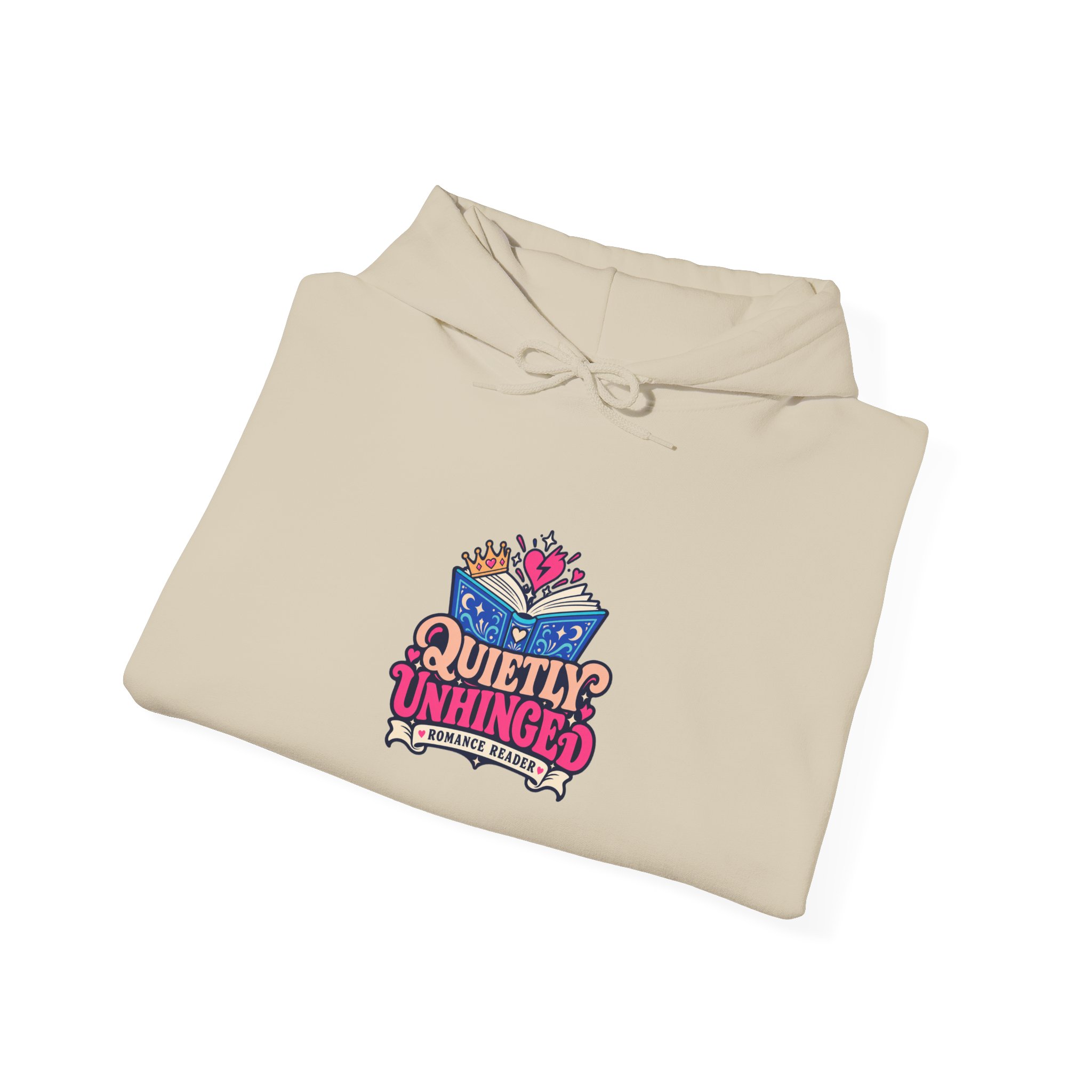 Quietly Unhinged Hoodie — Romance Reader Graphic Hooded Sweatshirt, Unisex - Image 8