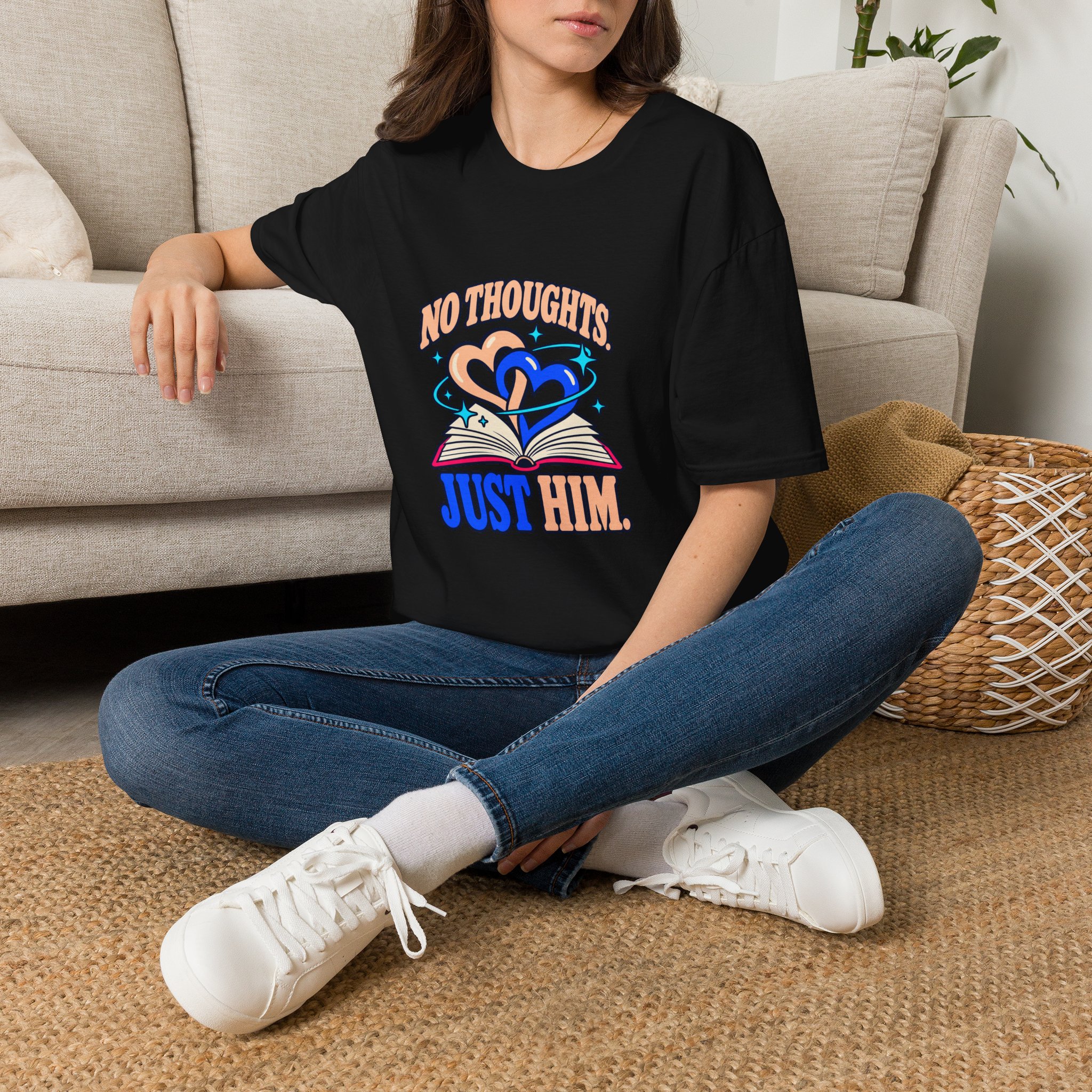 No Thoughts, Just Him Tee — Romance Reader Graphic T-Shirt, Unisex Softstyle - Image 7