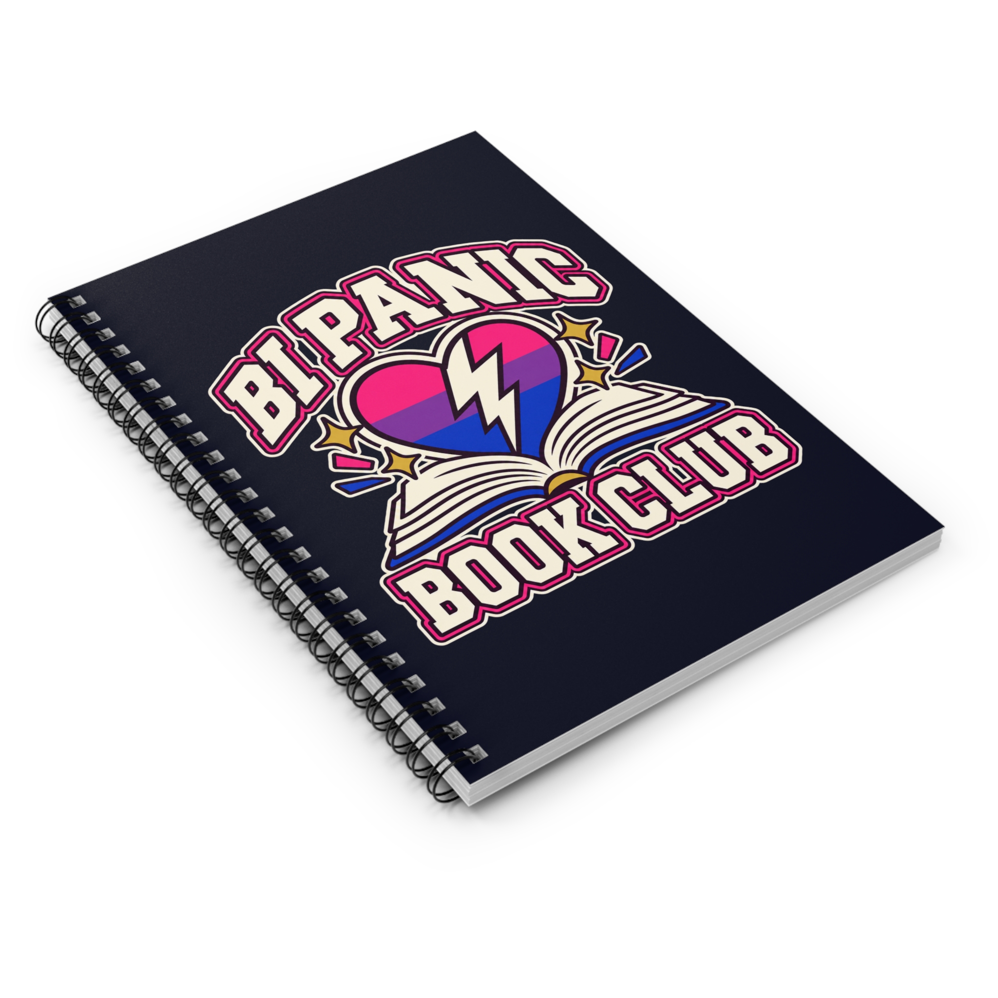 Bi Panic Book Club Spiral Notebook — Queer Romance Reader Ruled Notebook, 6″ × 8″ - Image 3