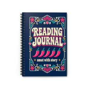 Reading Journal Spiral Notebook — Spicy Romance Reader Five-Chili Ruled Notebook, 6″ × 8″