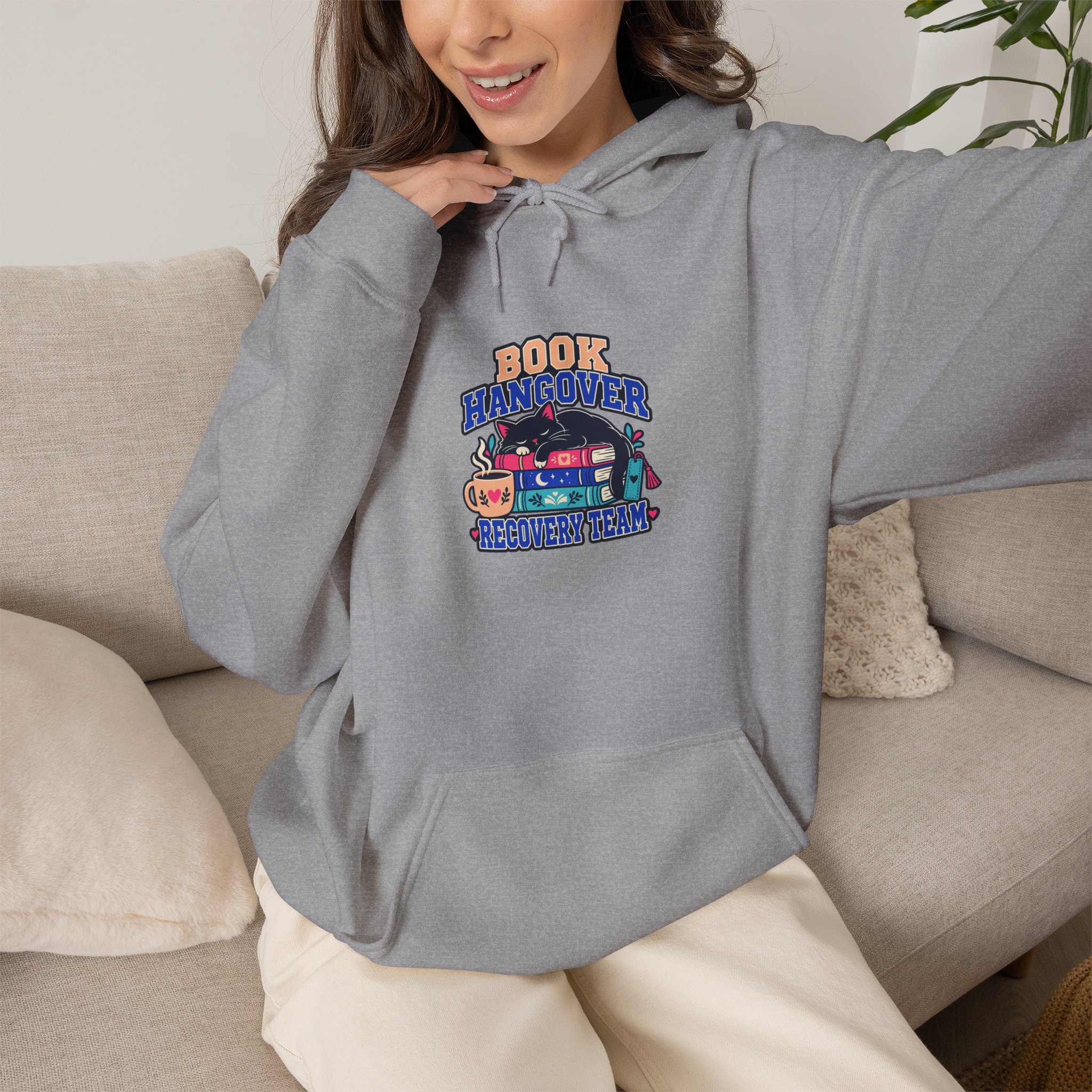 Book Hangover Recovery Team Hoodie — Book Lover Graphic Hooded Sweatshirt, Unisex - Image 11