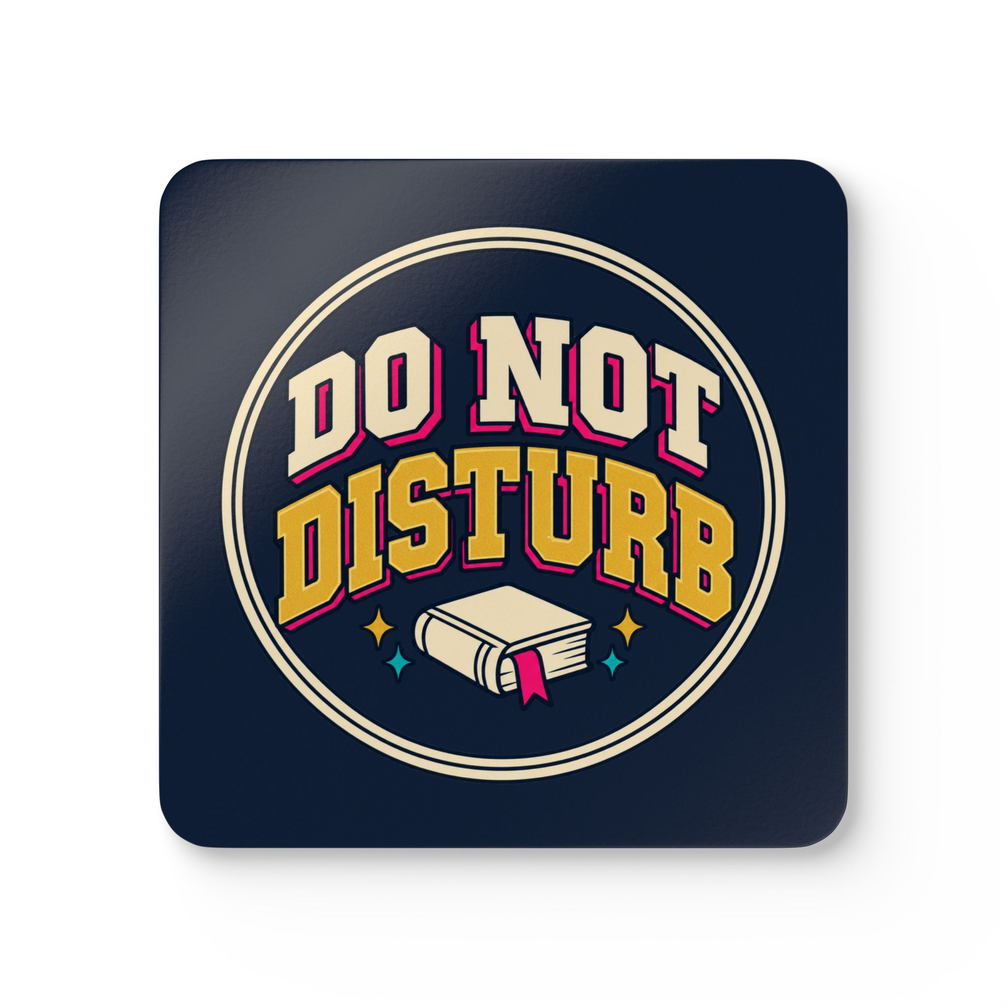 Do Not Disturb Coaster Set — Book Lover Cork-Back Drink Coasters, Set of 4