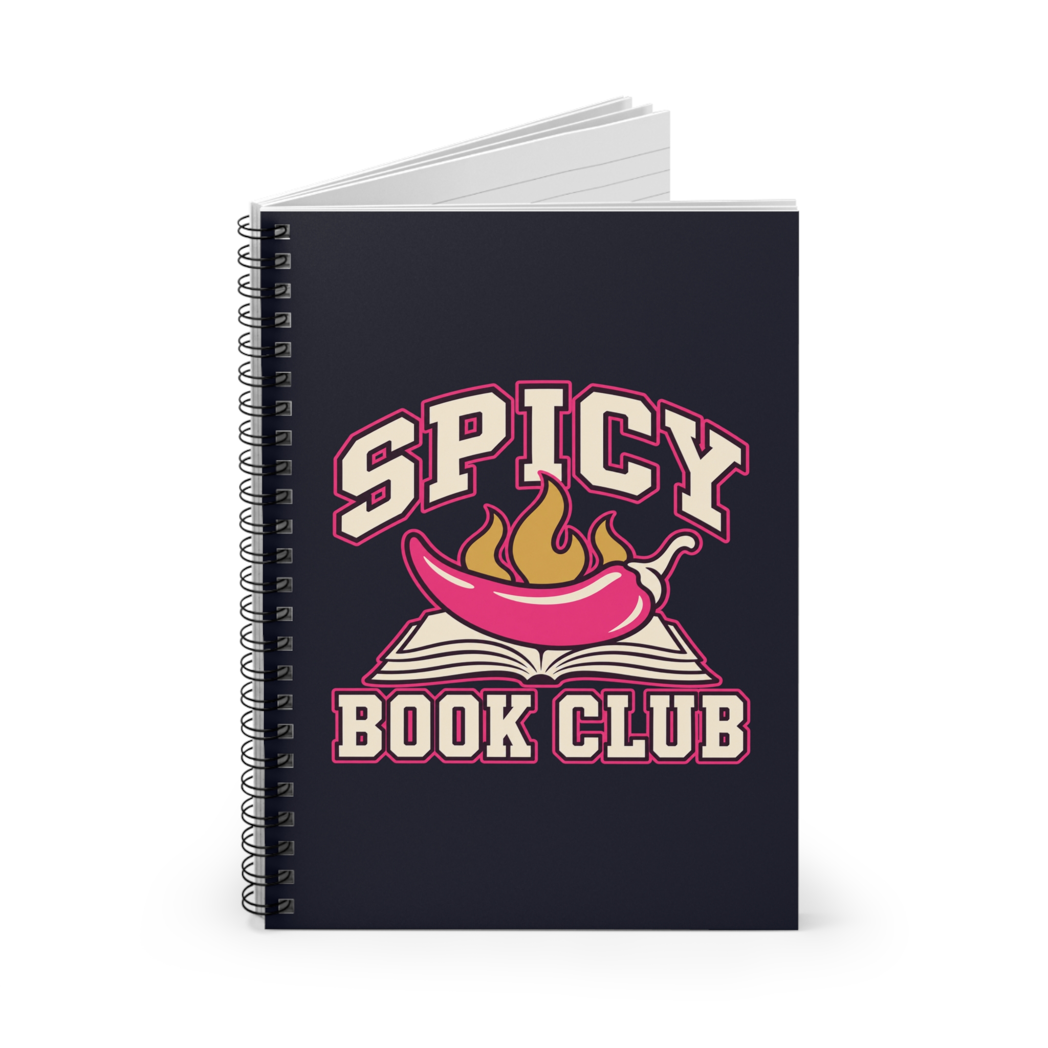 Spicy Book Club Spiral Notebook — Romance Reader Ruled Notebook, 6″ × 8″ - Image 2